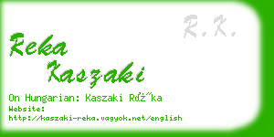 reka kaszaki business card